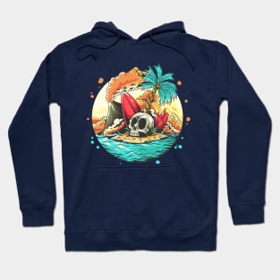 Skull head on the beach Hoodie